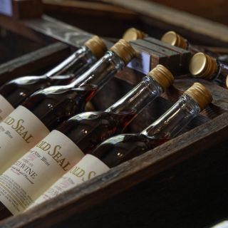 A number of bottles of wine for sale along the Seneca Lake Wine Trail