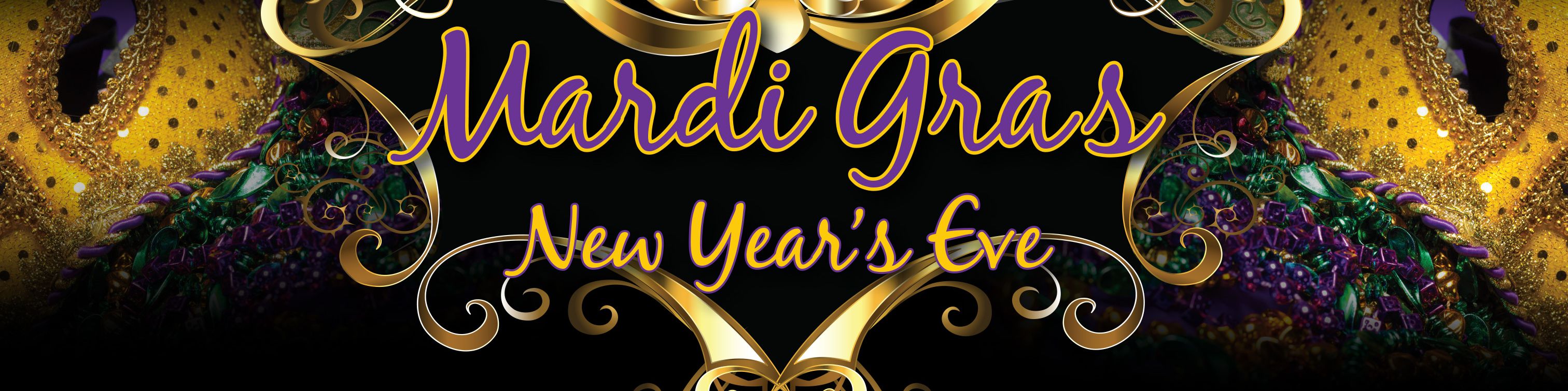 Mardi Gras mask and beads