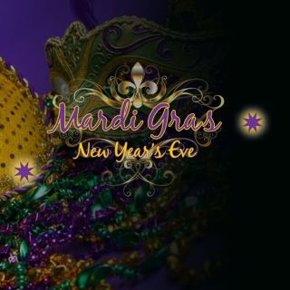 Mardi Gras mask and beads