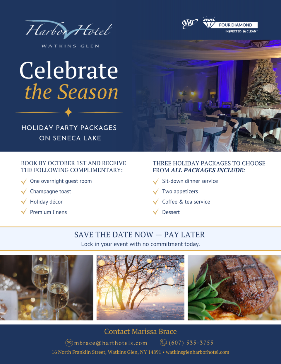 Holiday party package details